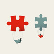 Business cooperation and negotiation vector concept. Symbol of teamwork, creative solutions. Minimal illustration.