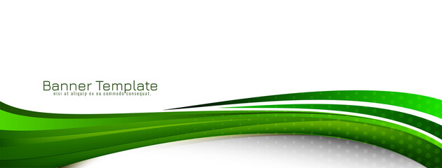 Modern elegant green wave style design banner template