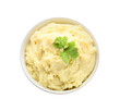 © Pixel-Shot - Bowl with tasty mashed potatoes on white background
