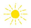 © kornetka - Sun is drawn by child. Funny vector doodle suns. Hand drawn. Summer, sunlight.