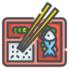 Wall Mural - bento line icon