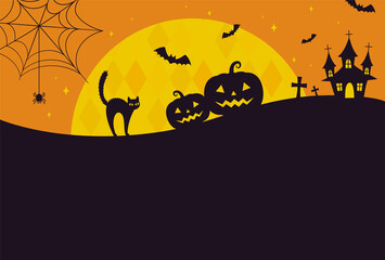 vector background with halloween illustrations for banners, cards, flyers, social media wallpapers, etc.