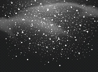 Wall Mural - Falling Snow Overlay Background. Snowfall Winter Christmas Background. Vector Illustration.