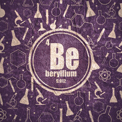 Poster - Beryllium chemical element. Stone material grunge texture