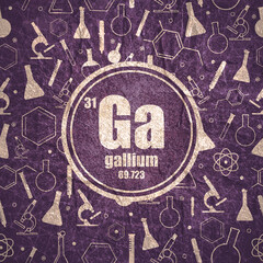 Poster - Gallium chemical element. Stone material grunge texture