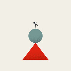Work life family balance for working mother vector concept. Symbol of hard job, finding peace. Minimal illustration.