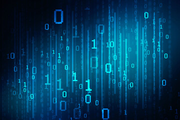 2d illustration abstract digital binary data on computer screen