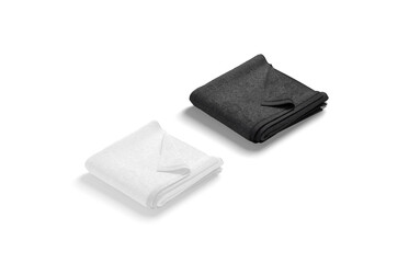 Poster - Blaank black and white folded towel with deferred corner mockup