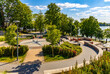 © Art Media Factory - Sundial Park at Wojska Polskiego street over Jezioro Elckie lake in Elk town in Masuria region in Poland