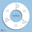 Business chart design. 3 division, jigsaw graph pattern.