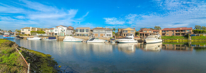 Estates at Huntington Beach, Southern California with yachts