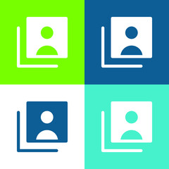 Accounts Flat four color minimal icon set