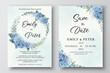 Wedding Invitation Template with Blue Hydrangea