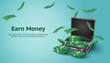 Earn money background. increase financial investment.