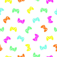 Wall Mural - seamless vector pattern of game console remote control