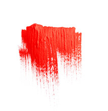 Red Oil Paint Brush Strokes Isolated On White Background Hand Drawn Acrylic Paint Brush Red Brush Stroke Isolated On Grunge Background