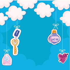 Sticker - hanging love cute