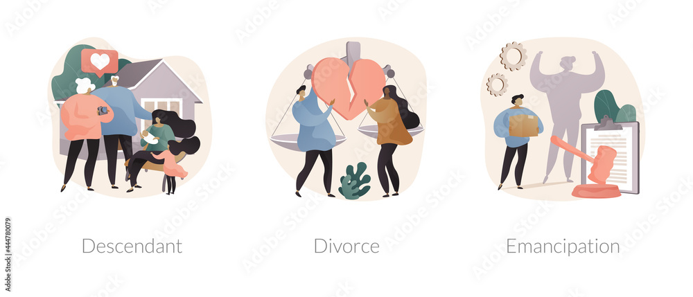 Family roles abstract concept vector illustrations. - obrazy, fototapety, plakaty 