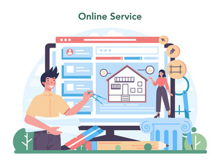 Wall Mural - architecture online service or platform. idea of building project