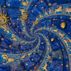 Leinwandbilder - Droste effect background. Abstract design for concepts related to astrology and fantasy.