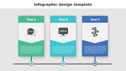 Sticker - Set DNA symbol, and Hemoglobin. Business infographic template. Vector