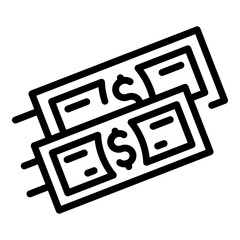 Wall Mural - money delivery icon outline vector. fast cash. shop time