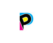 Letter P with CMYK Color Logo Vector 001