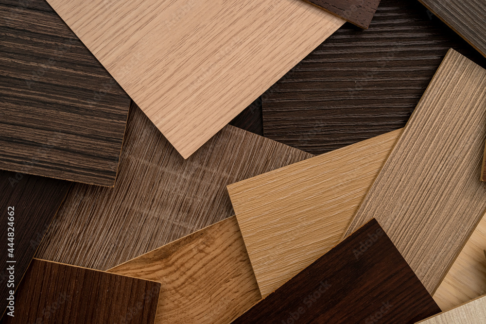 vinyl  wooden  samples with different  type of wood texture - obrazy, fototapety, plakaty 