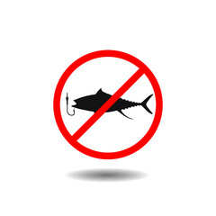 Wall Mural - No Fishing sign icon with shadow