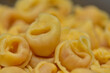 Tortellini pasta background. Natural food, farm products concept.