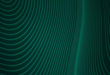 Wall Mural - dark green vector template with curved lines.