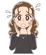 © よぴんこ（yopinco） - 顔面コンプレックスを持つ女性（醜形恐怖症）のイラスト