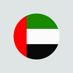 Wall Mural - Round UAE flag vector icon isolated on white background. The flag of the United Arab Emirates in a circle.