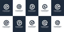 Set Of Corporate Letter E Logo Concept Bundle