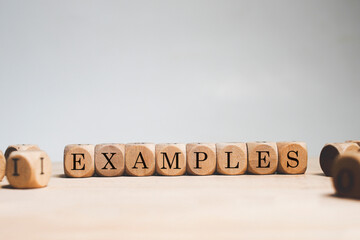 examples word cube on white background