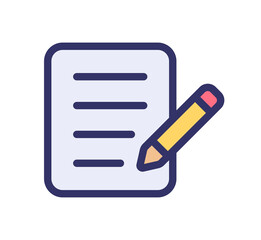 Leinwandbilder - Sheet of paper and pencil icon. Vector illustration