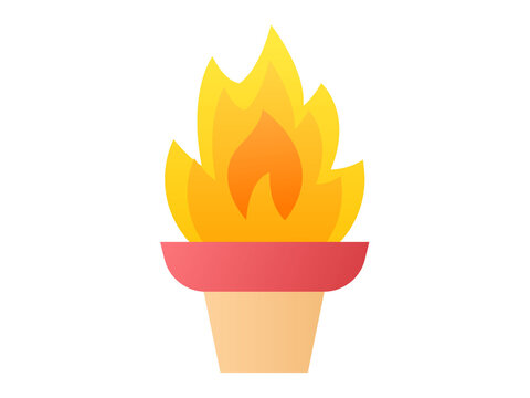 torch fire olympic single isolated icon with smooth style