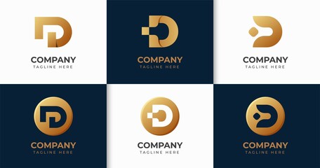 Wall Mural - Set of creative letter D logo design template collection