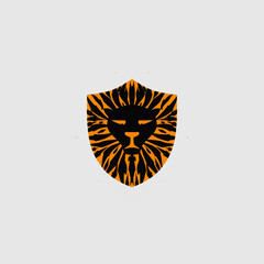 Wall Mural - Vector illustration of lion shield logo