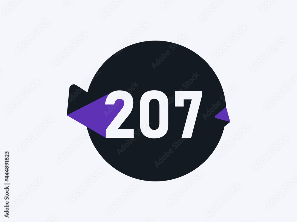 Number 207 logo icon design vector image Stock Vector | Adobe Stock