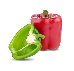 Wall Mural - Sweet bell pepper isolated on white background cutout