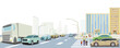 Straßenverkehr in einer Großstadt, illustration