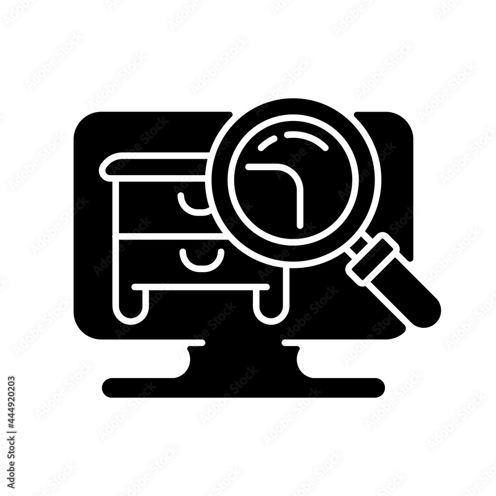 Hidden object game black glyph icon. Intelectual activities for ...