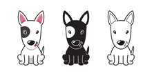 Vector Cartoon Set Of Bull Terrier Dog For Design