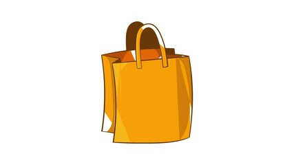Poster - Bag with handles icon animation cartoon best object isolated on white background