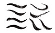 Vector set,hand drawn,white background,black ink,brush paint,wavy line,stroke,筆書き,手書き,ブラシ,墨,かすれ,背景白,ロゴデザイン,波線,曲線,図形,模様,フレーム,セット