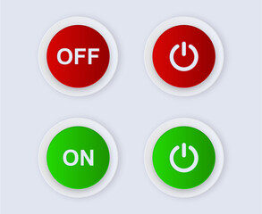 Poster - Power button on off icons - switch buttons 