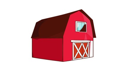 Wall Mural - Barn for animals icon animation cartoon best object isolated on white background