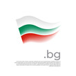 Bulgaria flag. Stripes colors of the bulgarian flag on a white background. Vector design national poster with bg domain, place for text. Brush strokes. State patriotic banner of bulgaria, cover