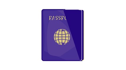 Canvas Print - Passport icon animation cartoon best object isolated on white background